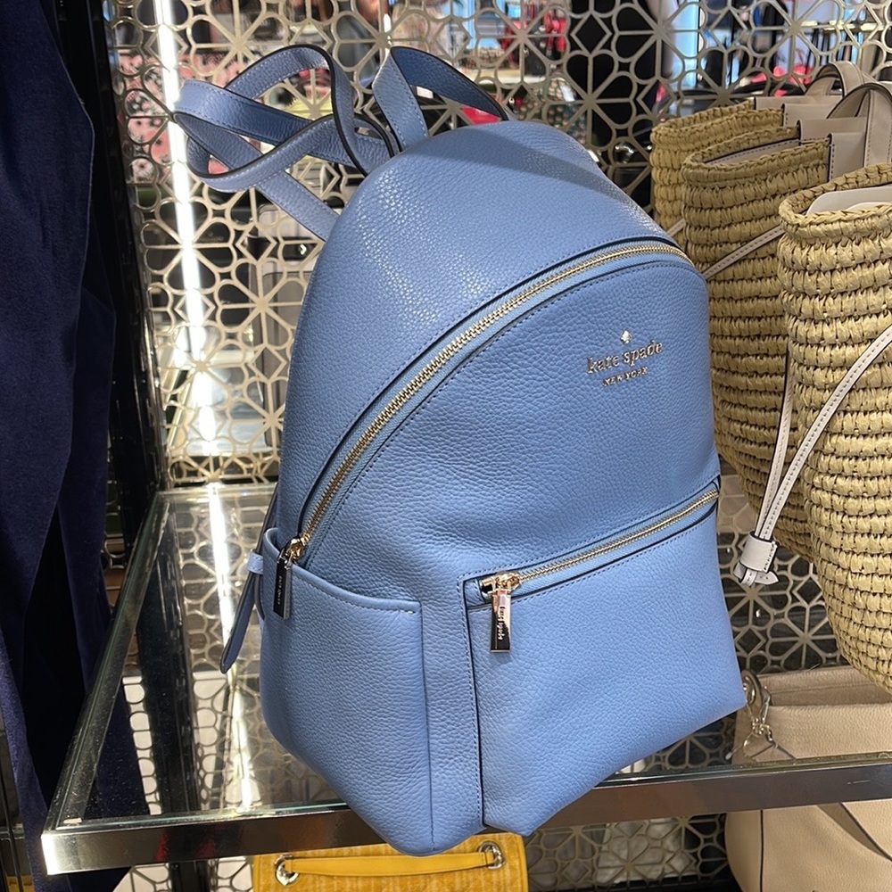 Kate Spade Leila Pebbled Leather Medium Dome Backpack
Dusty Blue - Picture 3 of 16